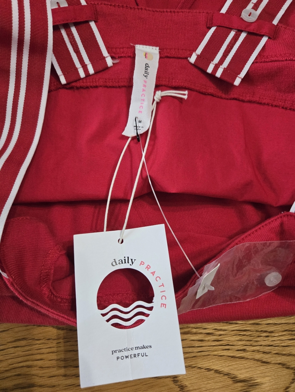 Red Mini Sundress with Striped Straps - Picture 5 of 8